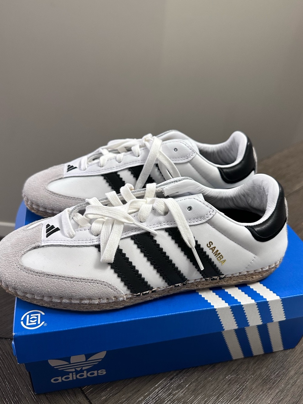 adidas Samba Sneakers CLoT in White, Black and Gray